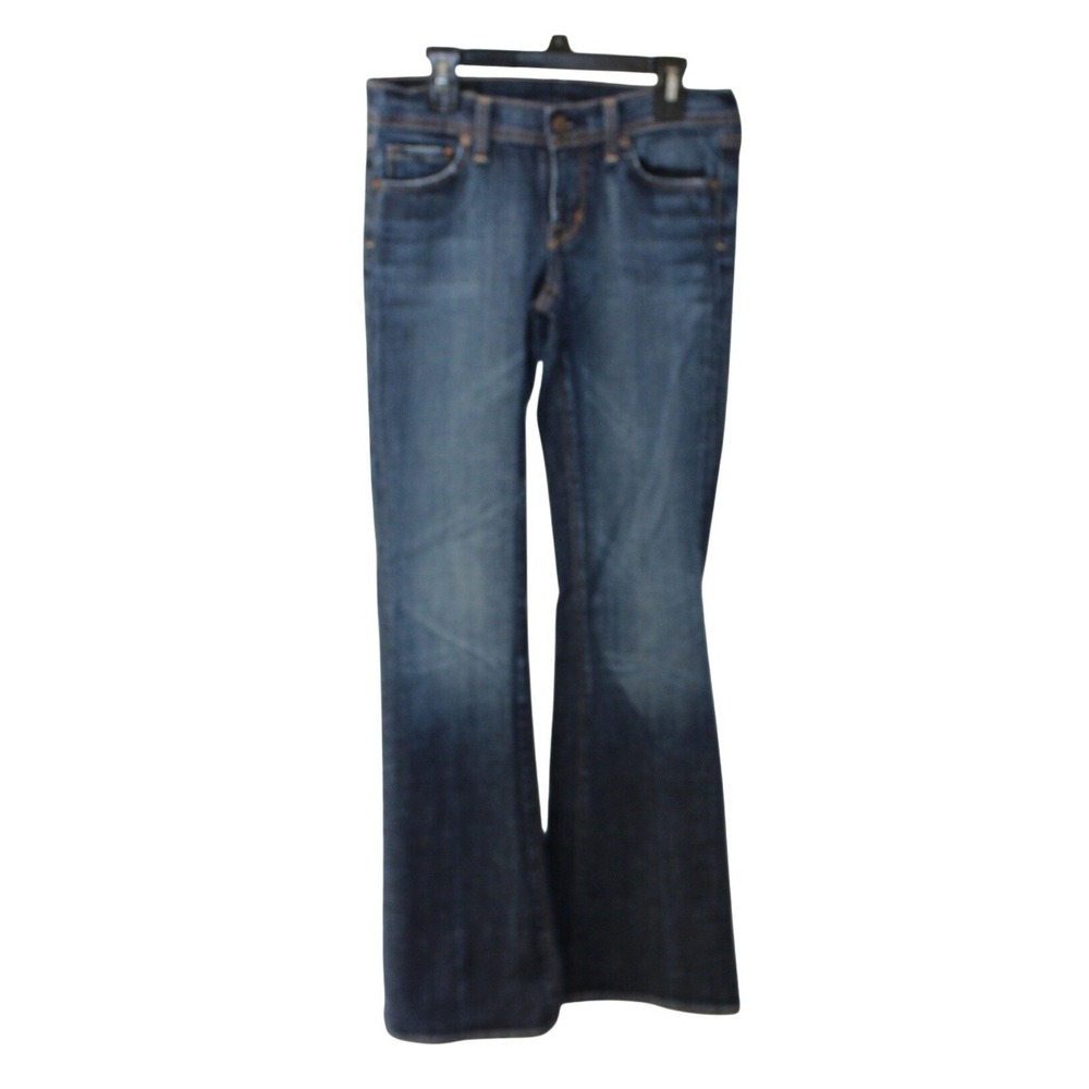 Citizens of Humanity Ingrid Flare Jeans Women 25 EUC Low Waist Stretch Dark Wash